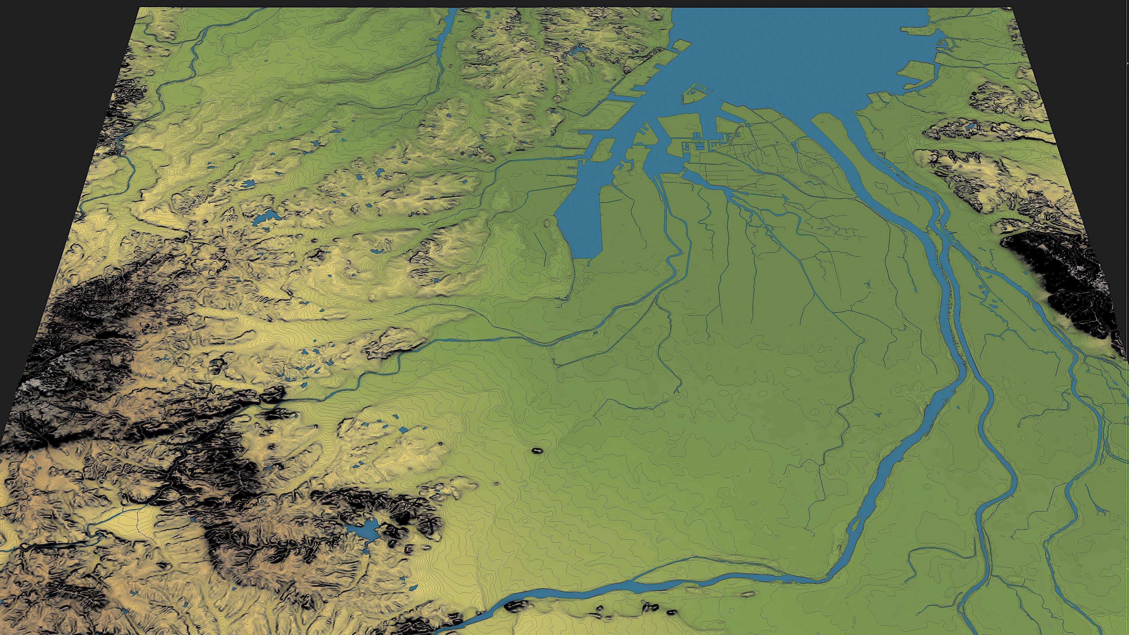 Nagoya - Topography Terrain Low-poly 3D model_10