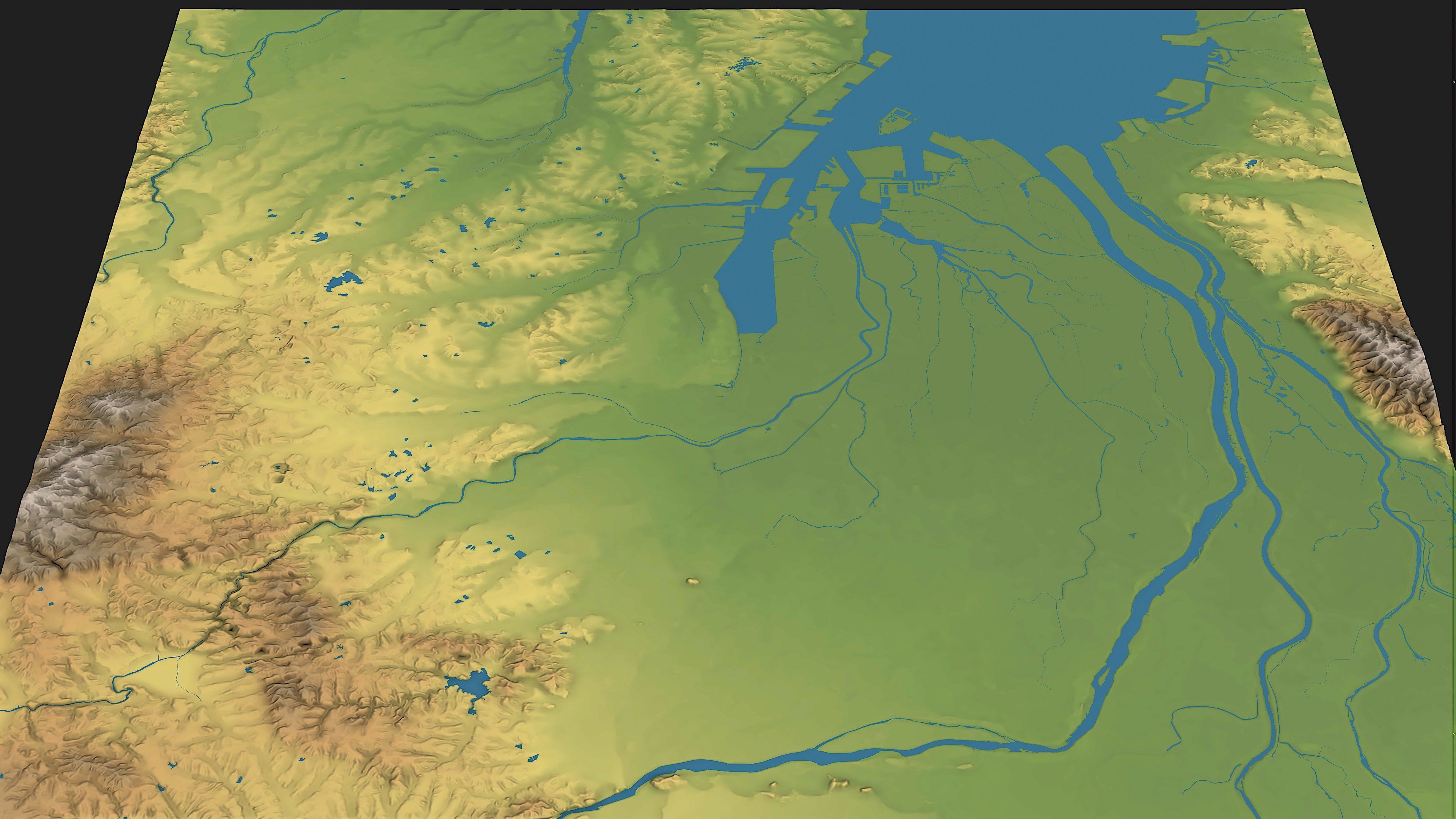 Nagoya - Topography Terrain Low-poly 3D model_12