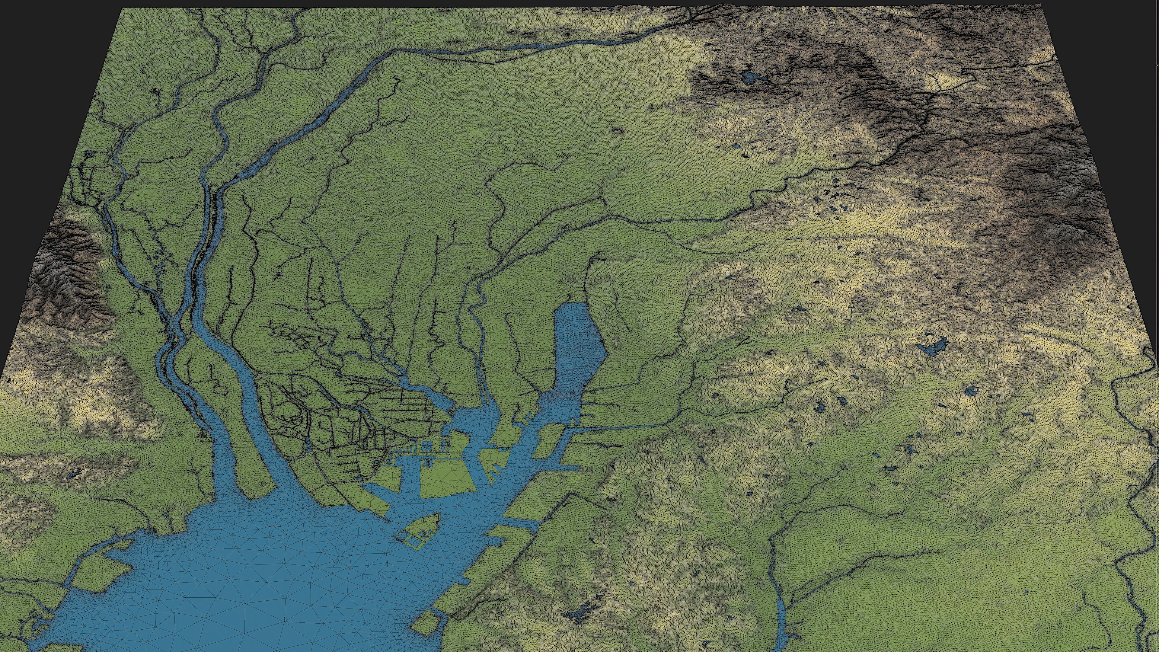 Nagoya - Topography Terrain Low-poly 3D model_3