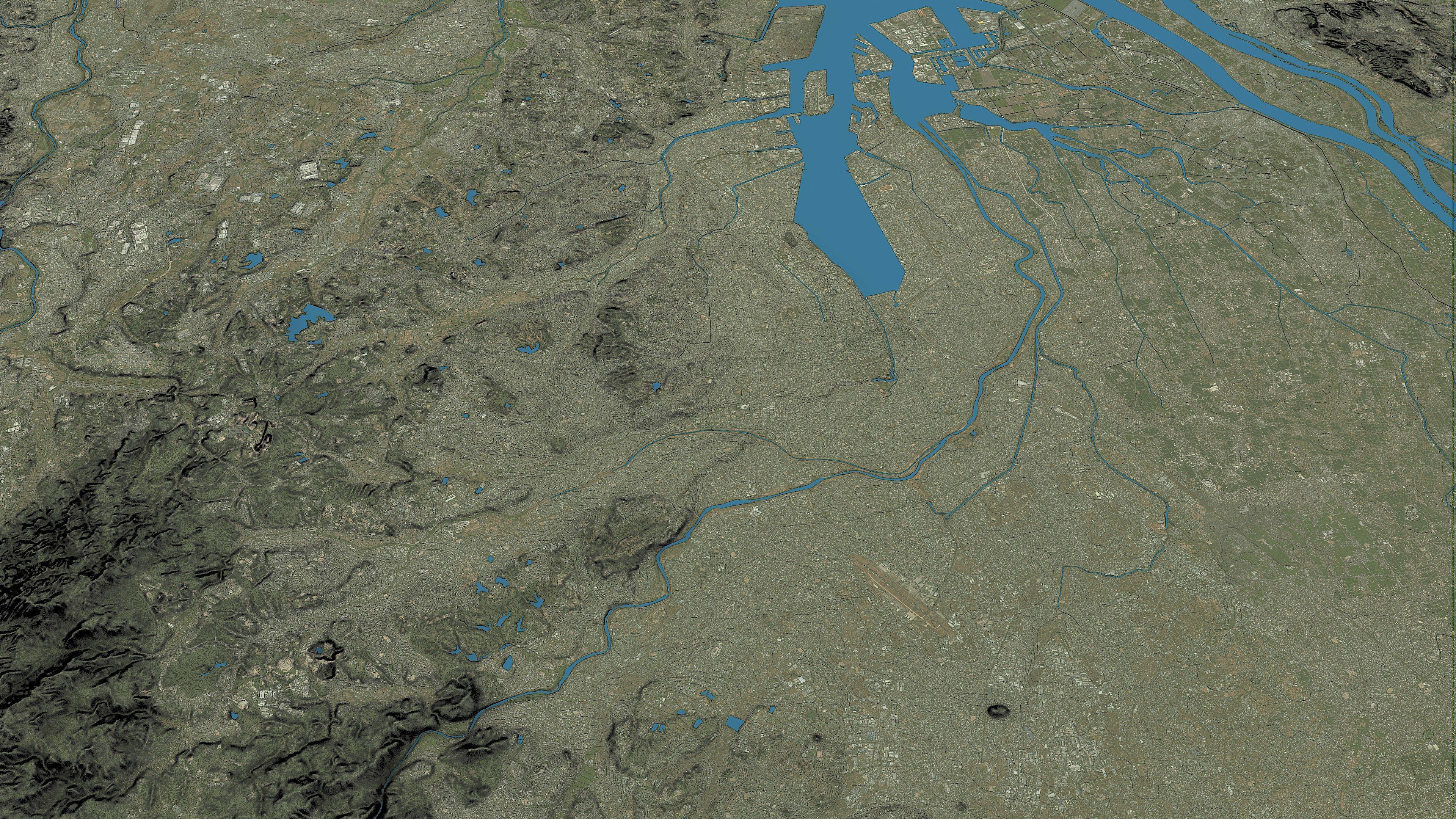 Nagoya - Topography Terrain Low-poly 3D model_25