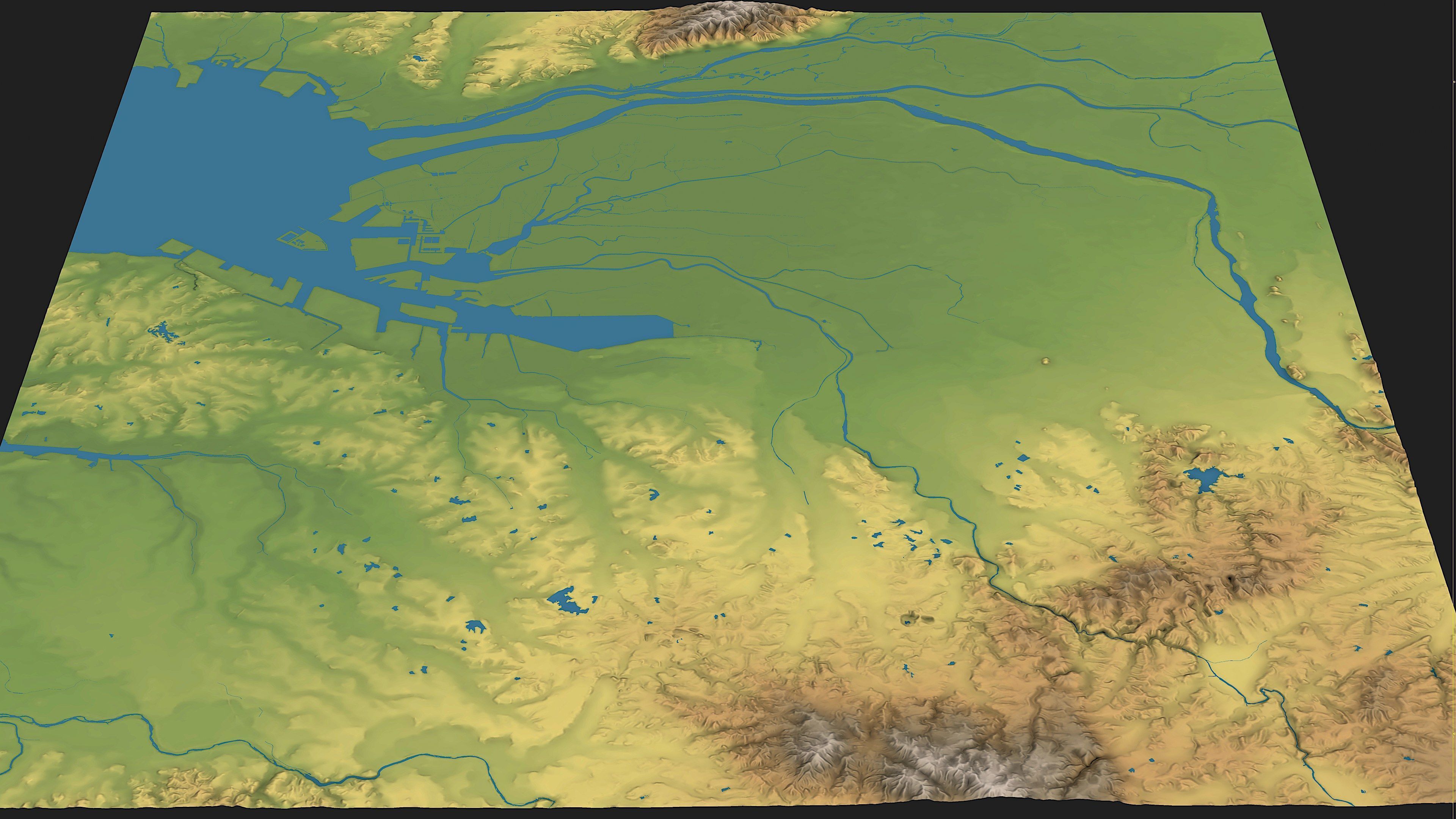 Nagoya - Topography Terrain Low-poly 3D model_16