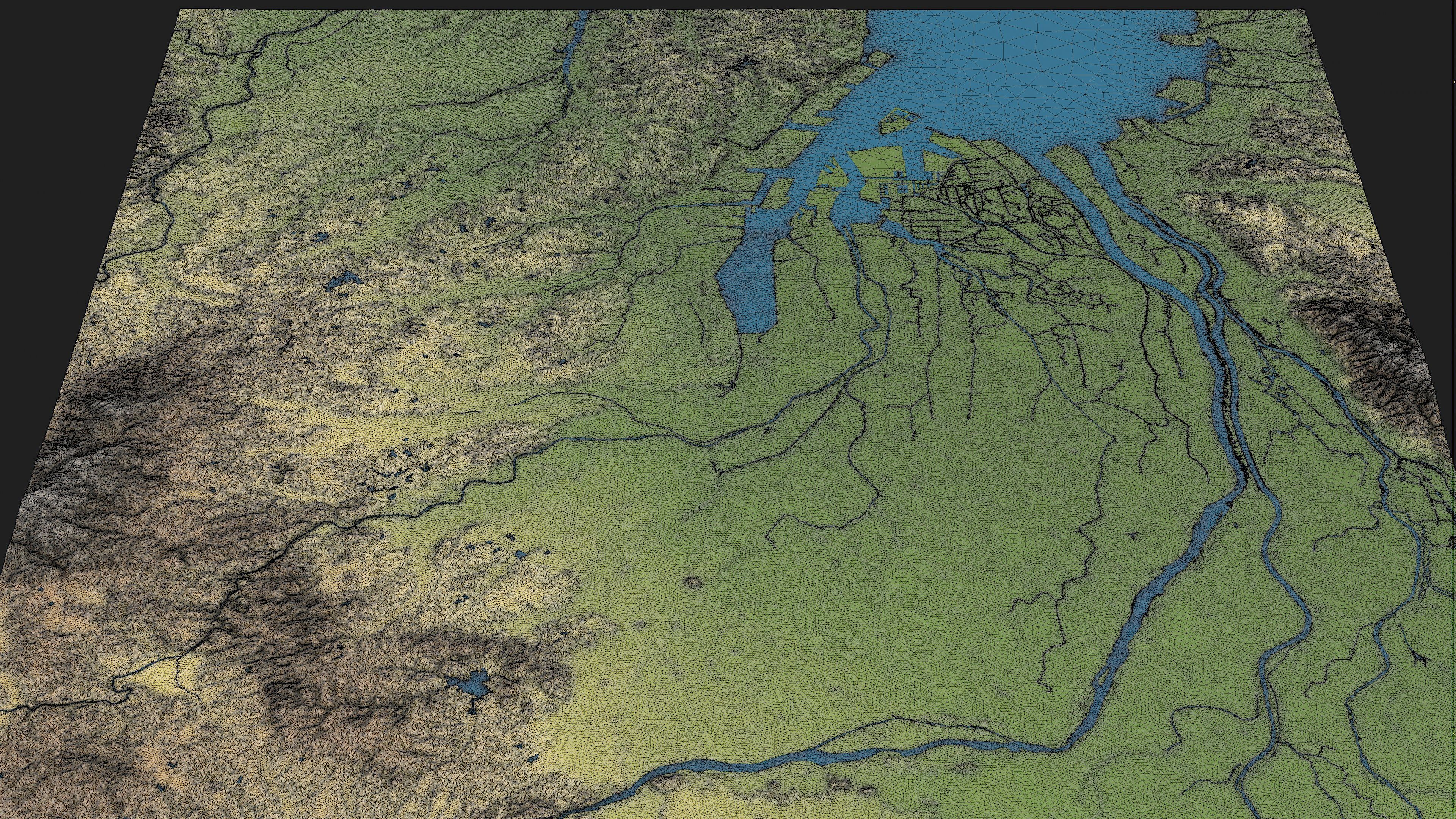 Nagoya - Topography Terrain Low-poly 3D model_11