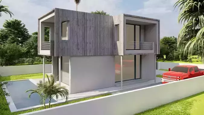 Casa Scene-villa-modern house 3D model