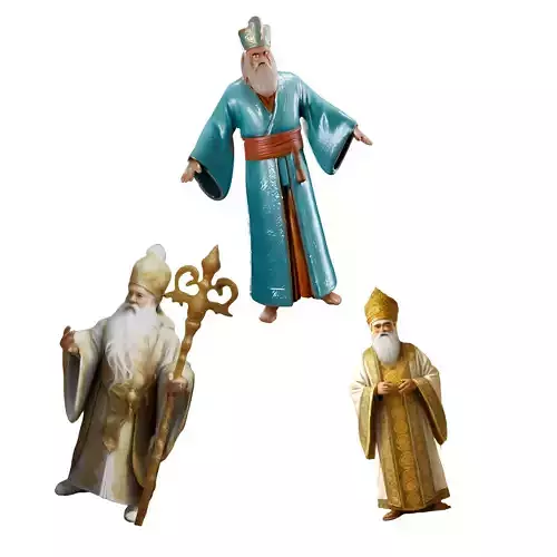 Mystical Wizards Trio 3D print model Mystical Wizards Trio 3D print model