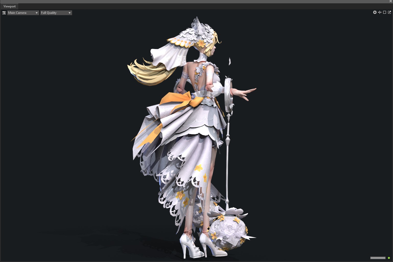 Bride wedding dress 3D model_5