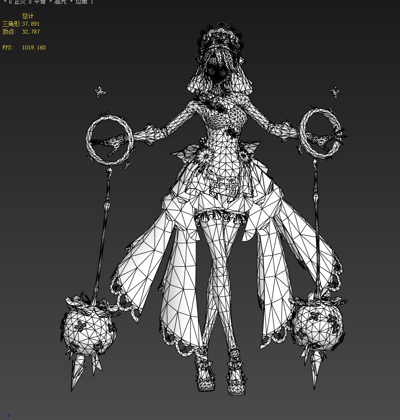 Bride wedding dress 3D model_16