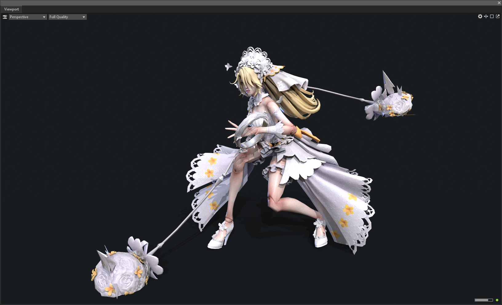 Bride wedding dress 3D model_13