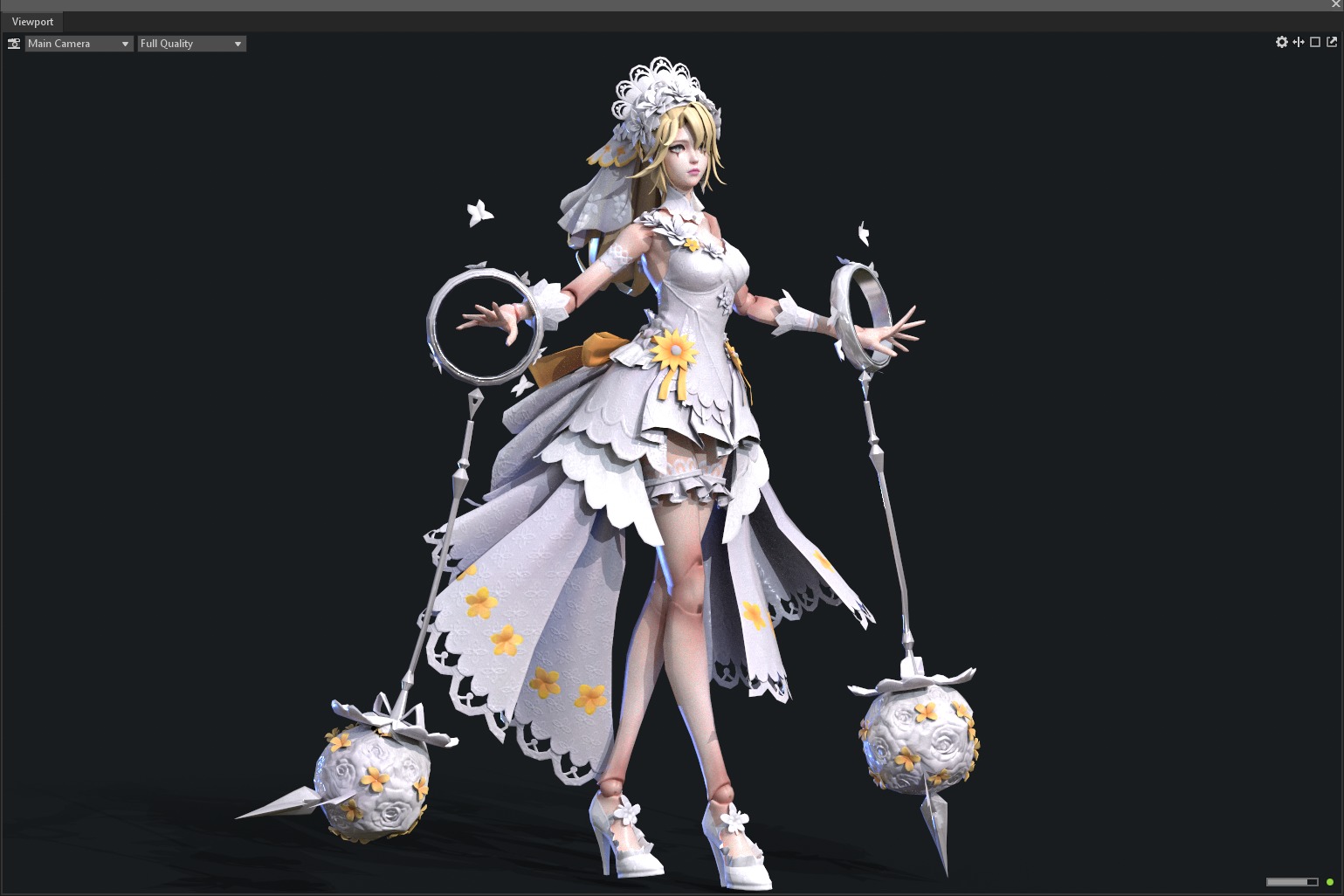 Bride wedding dress 3D model_6