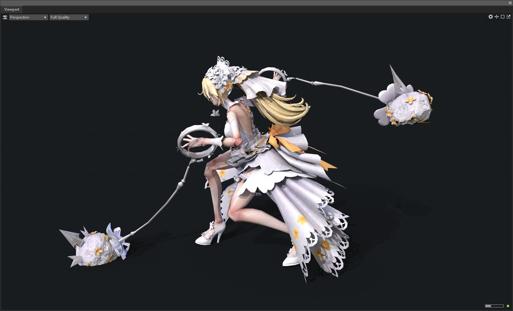 Bride wedding dress 3D model_14