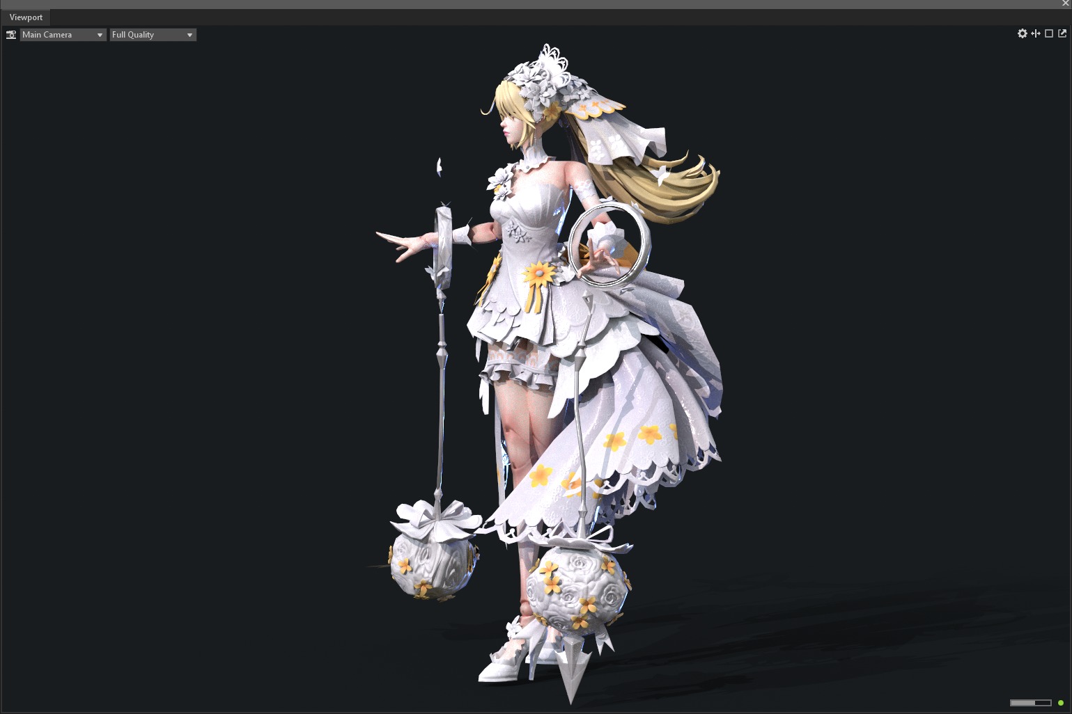 Bride wedding dress 3D model_3