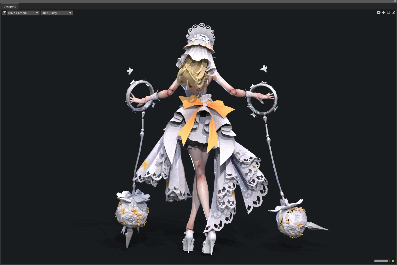 Bride wedding dress 3D model_4