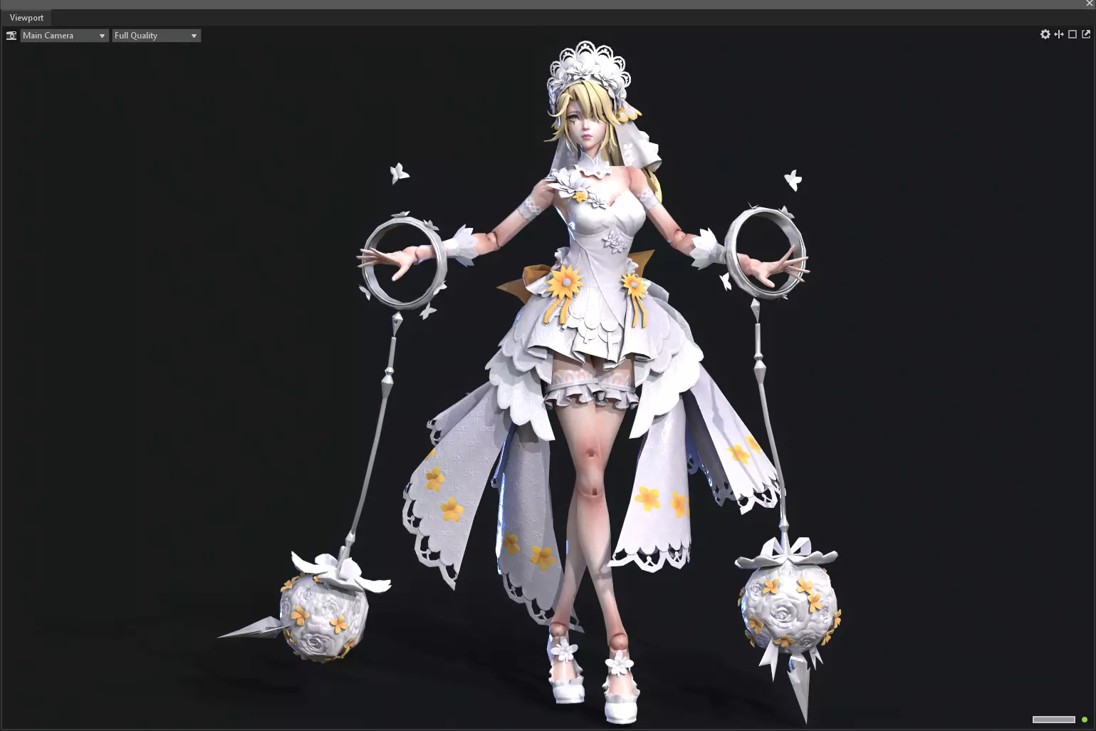 Bride wedding dress 3D model_0