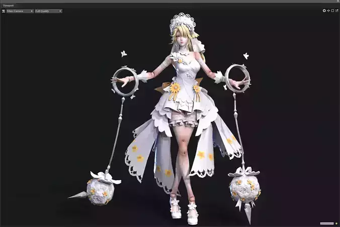 Bride wedding dress 3D model