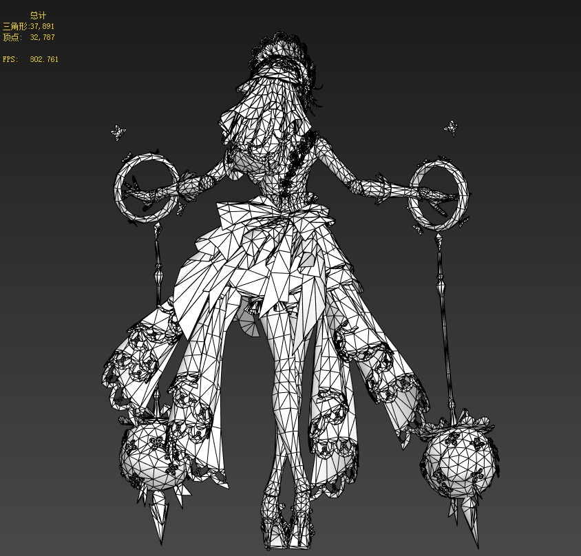 Bride wedding dress 3D model_17