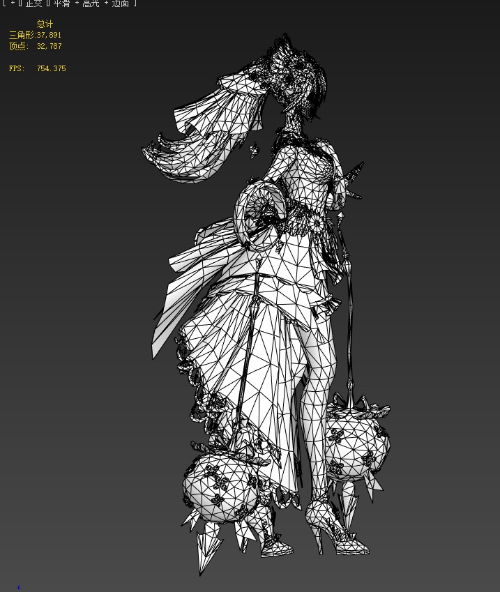 Bride wedding dress 3D model_18