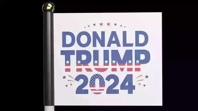 Donald Trump 2024 Flag Low-poly 3D model