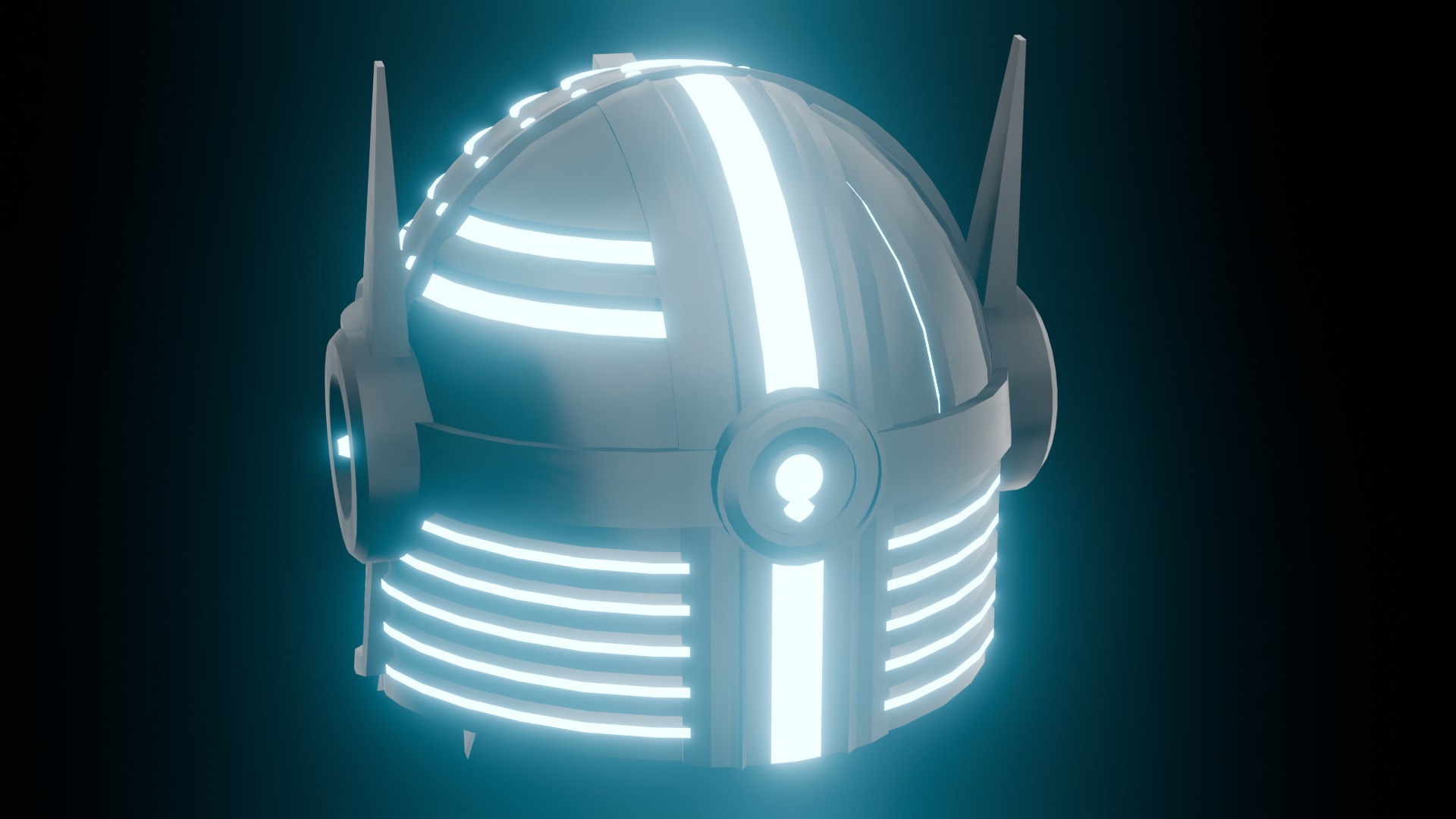 Low-poly Cyber Helmet Low-poly 3D model_4