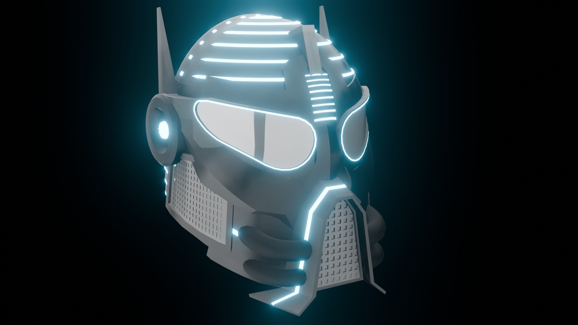 Low-poly Cyber Helmet Low-poly 3D model_6