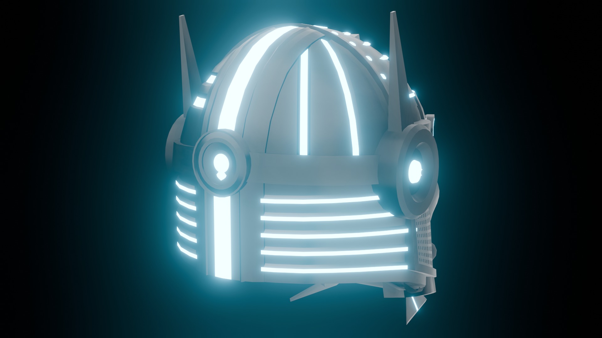 Low-poly Cyber Helmet Low-poly 3D model_5