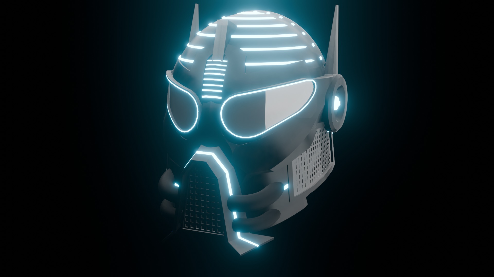 Low-poly Cyber Helmet Low-poly 3D model_1