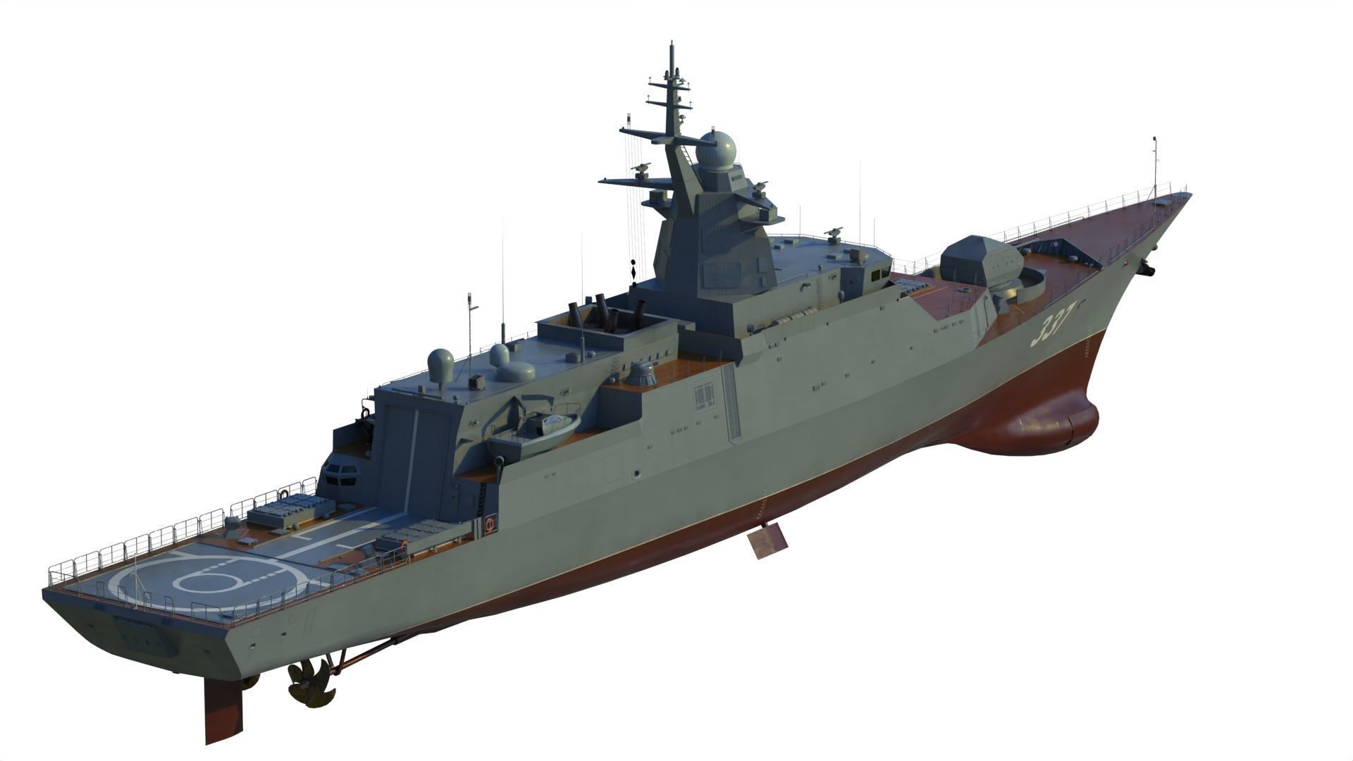 20385 project Gremyashchiy class corvette 3D model_11