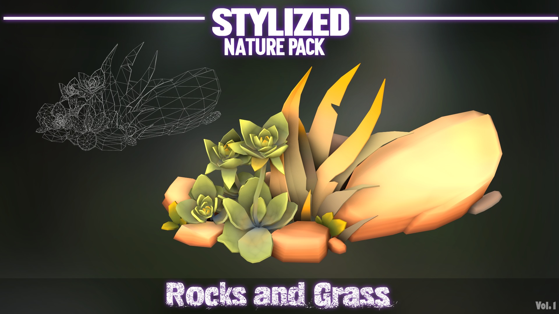 Stylized Nature Pack Rocks and Grass Vol 1  Low-poly 3D model_3