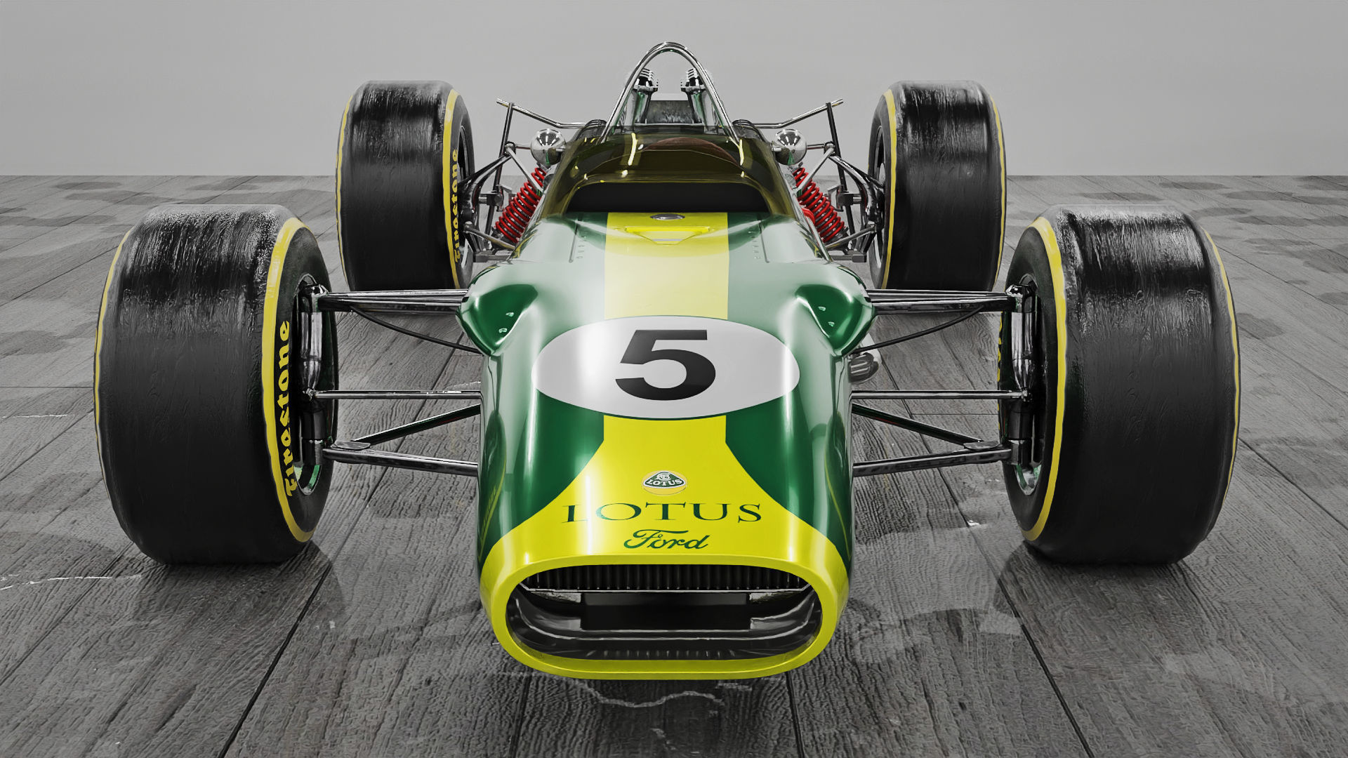 Lotus 49 F1 car 3D model_1