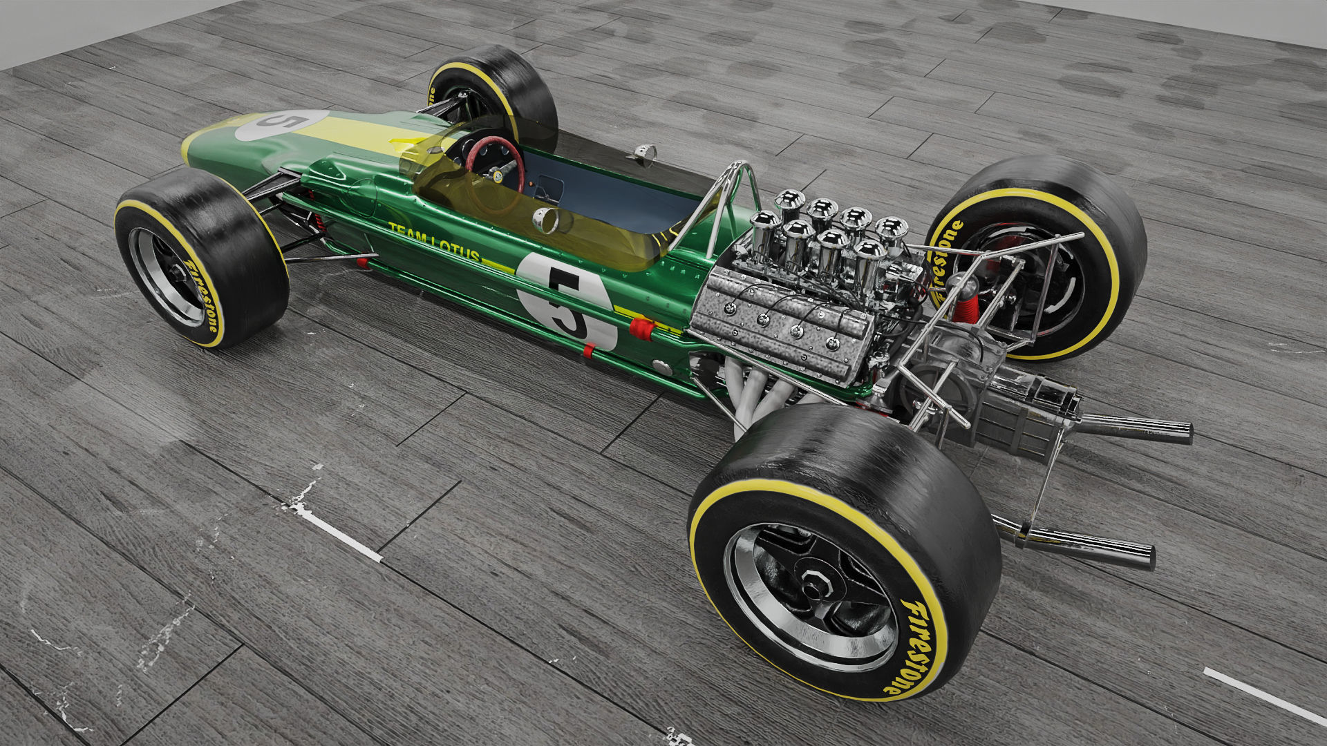 Lotus 49 F1 car 3D model_3