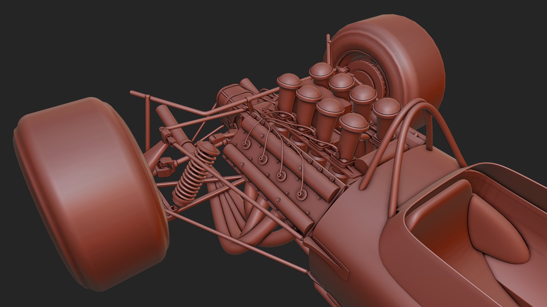 Lotus 49 F1 car 3D model_10