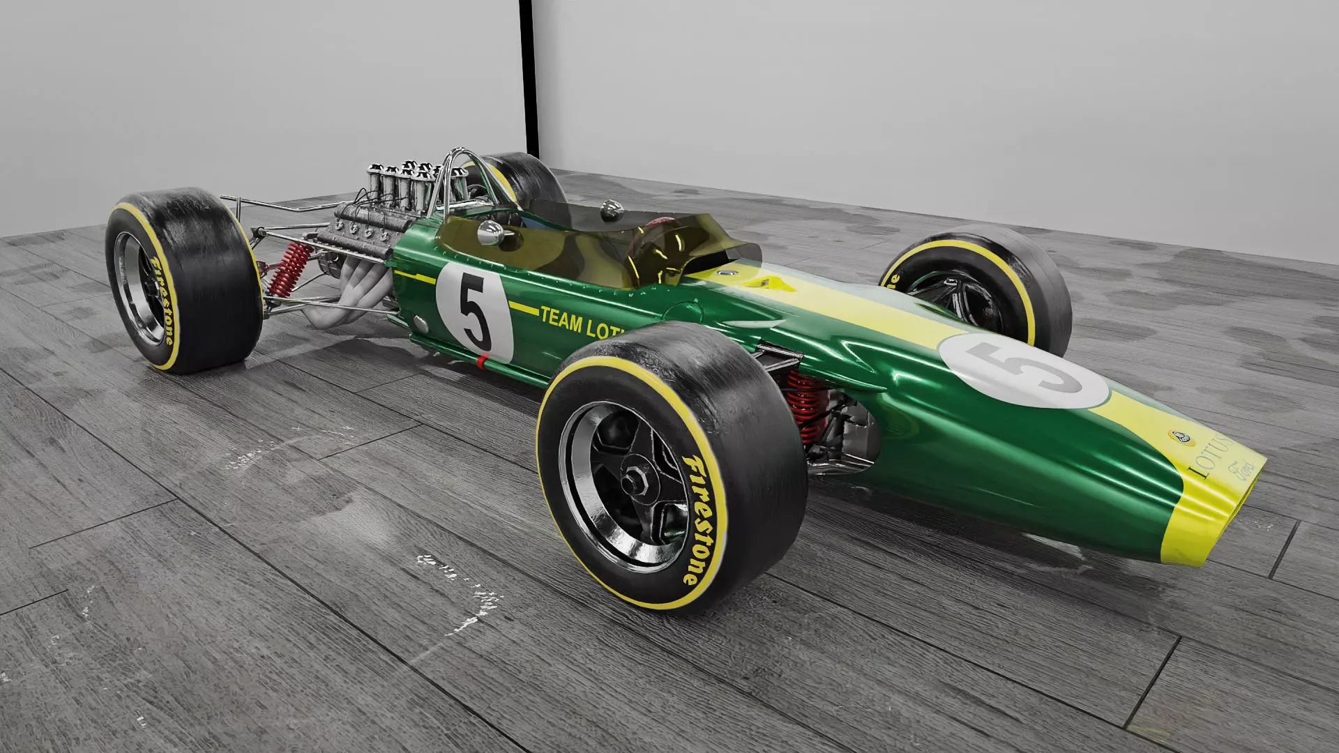 Lotus 49 F1 car 3D model_0