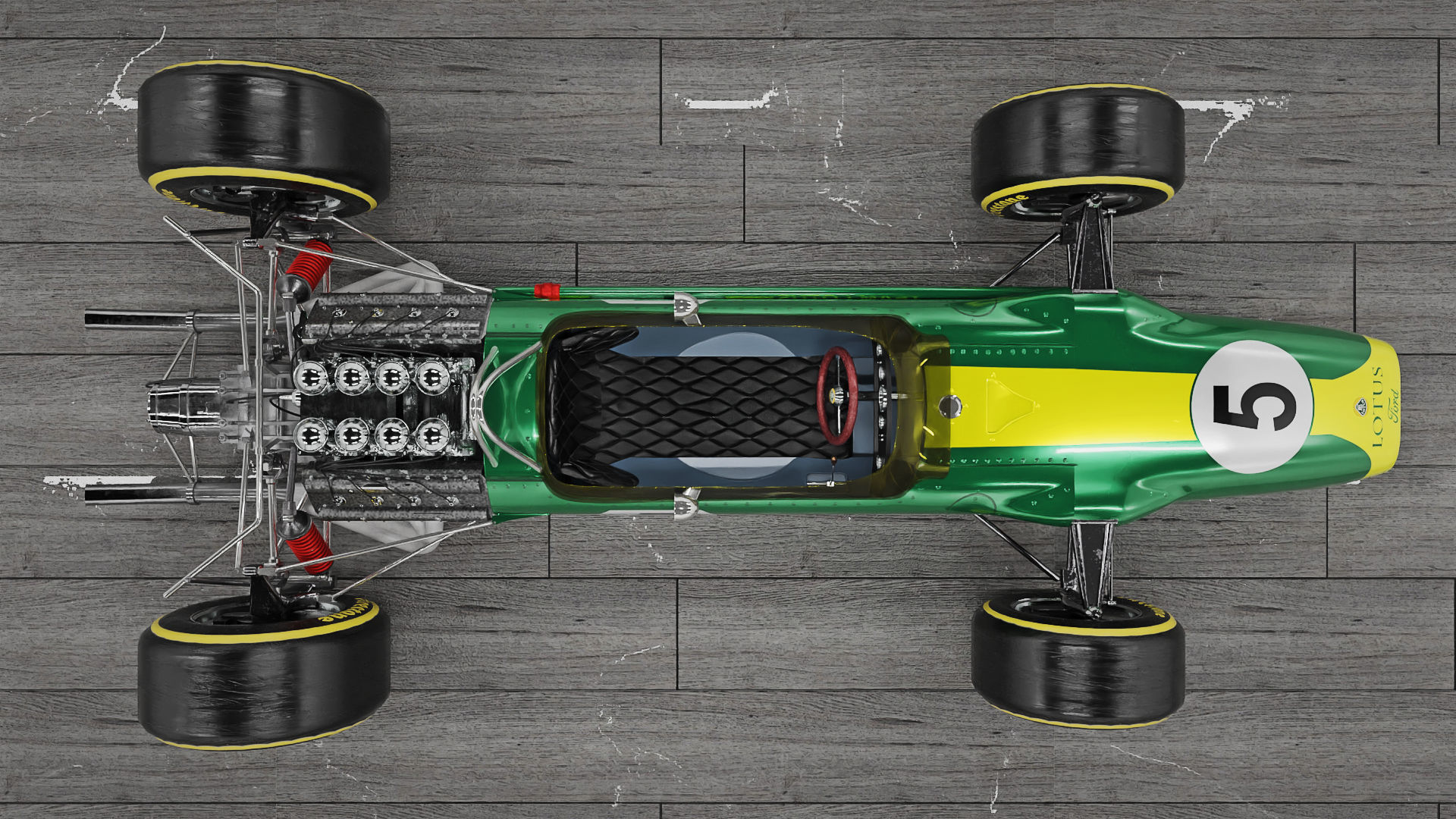 Lotus 49 F1 car 3D model_2