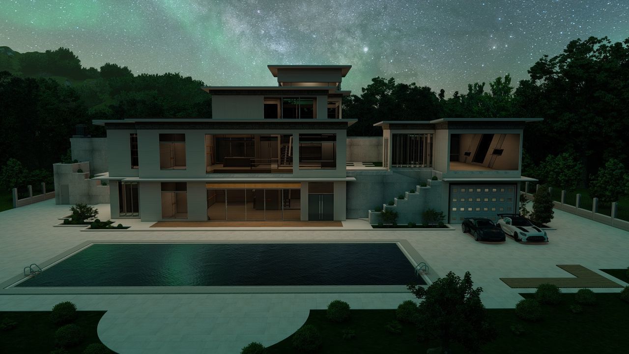 Casa Scene-villa-modern house 3D model_34