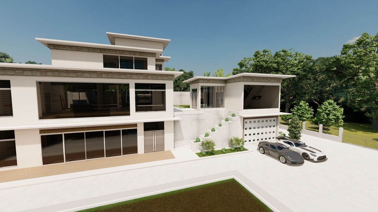 Casa Scene-villa-modern house 3D model_37