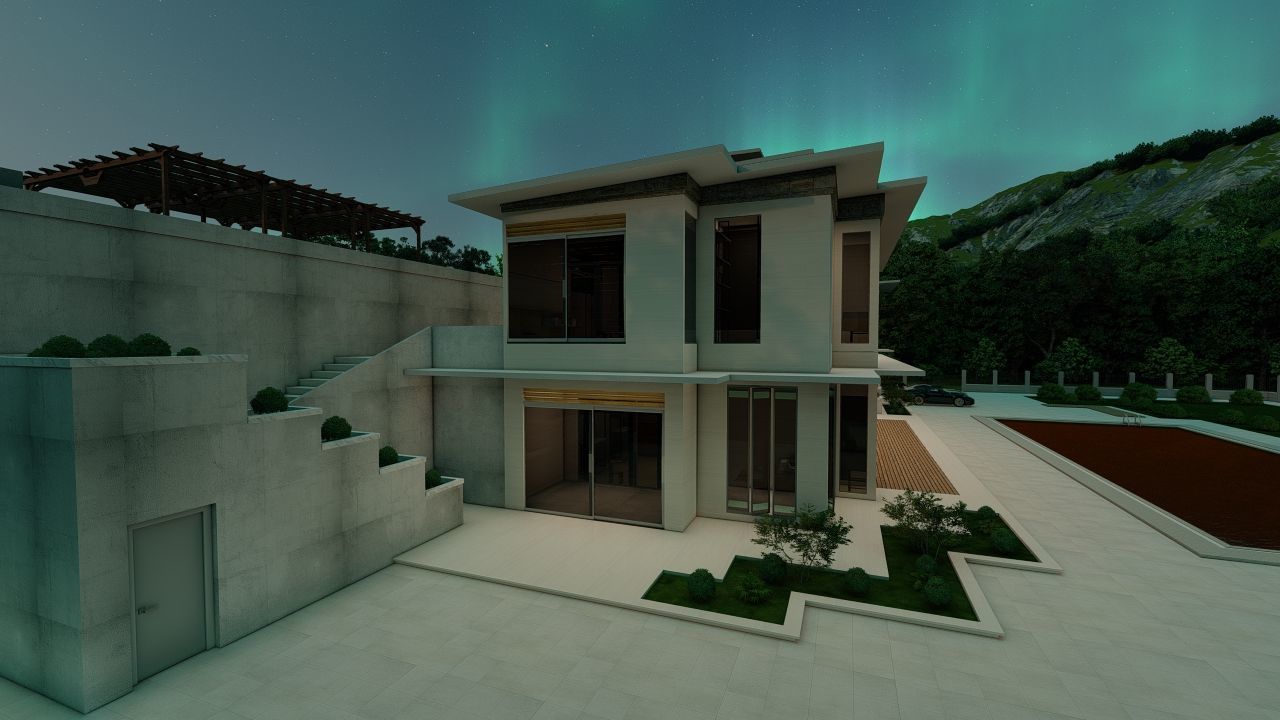 Casa Scene-villa-modern house 3D model_22