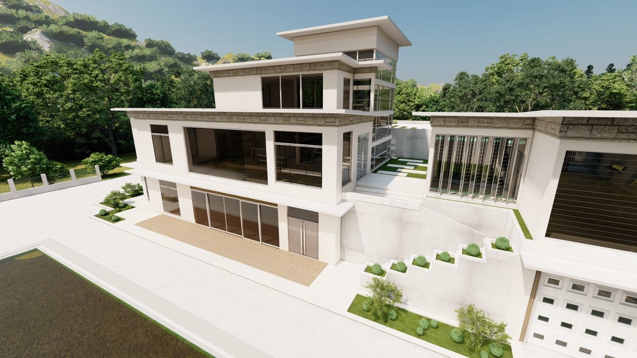Casa Scene-villa-modern house 3D model_12