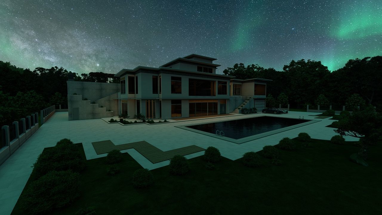 Casa Scene-villa-modern house 3D model_33
