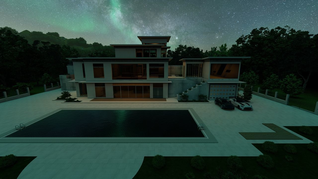 Casa Scene-villa-modern house 3D model_30