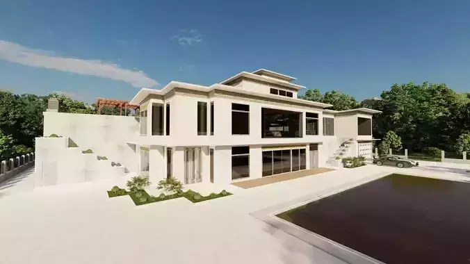 Casa Scene-villa-modern house 3D model