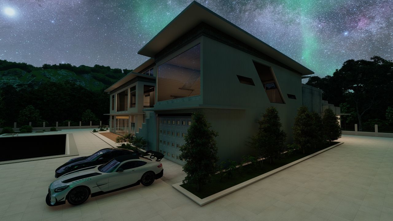 Casa Scene-villa-modern house 3D model_23