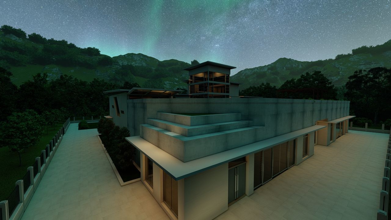 Casa Scene-villa-modern house 3D model_10