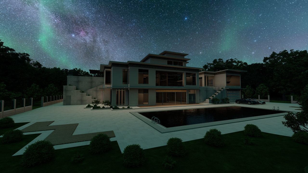 Casa Scene-villa-modern house 3D model_38