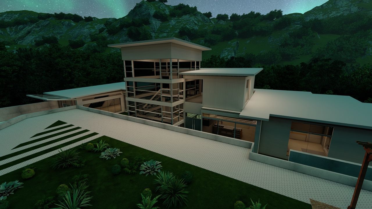Casa Scene-villa-modern house 3D model_20