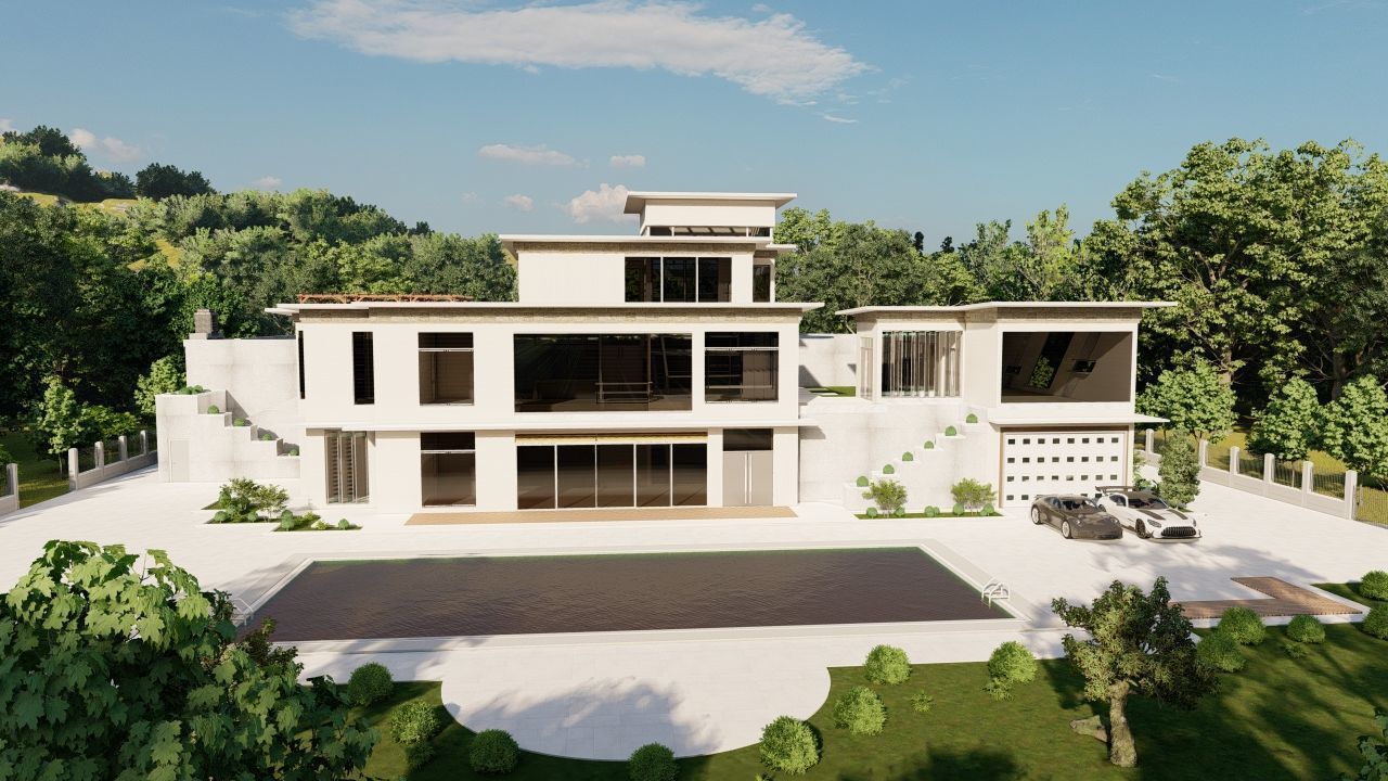 Casa Scene-villa-modern house 3D model_27