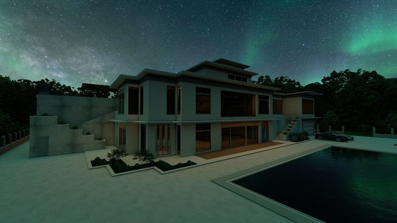 Casa Scene-villa-modern house 3D model_32