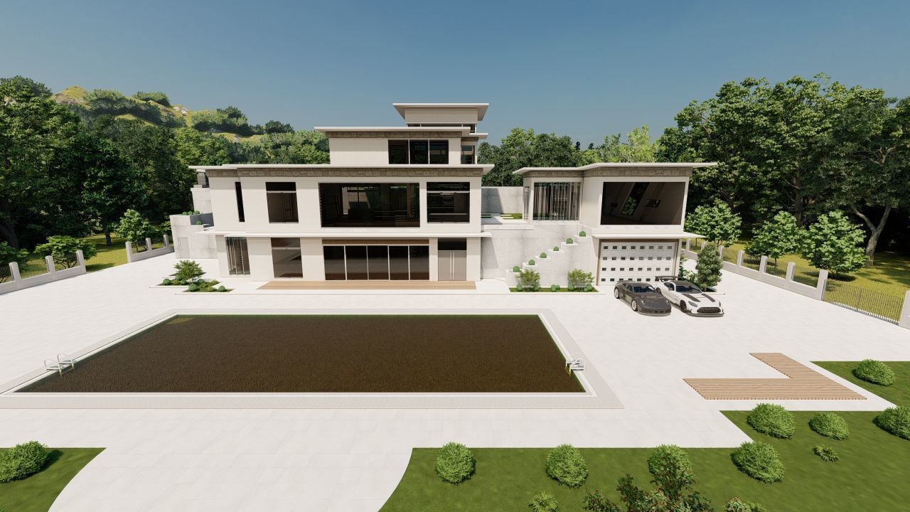 Casa Scene-villa-modern house 3D model_17