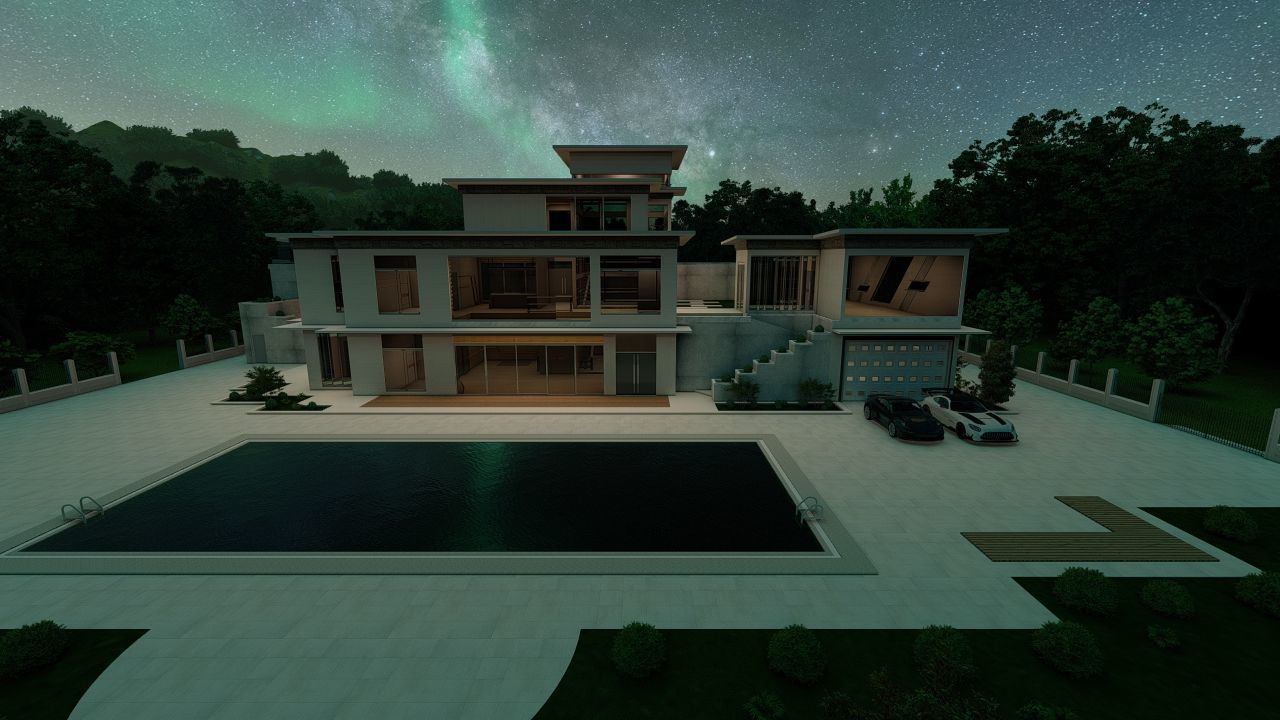 Casa Scene-villa-modern house 3D model_18