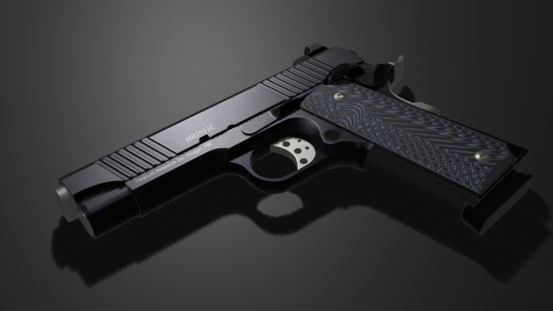 MAGNUM DESERT EAGLE 1911 g 45ACP Low-poly 3D model_4