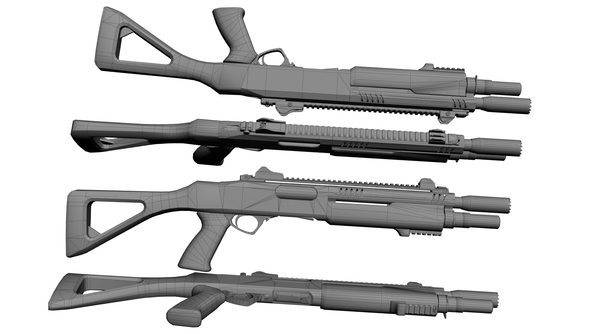 Fabarm STF12 short PBR Low-poly 3D model Low-poly 3D model_18