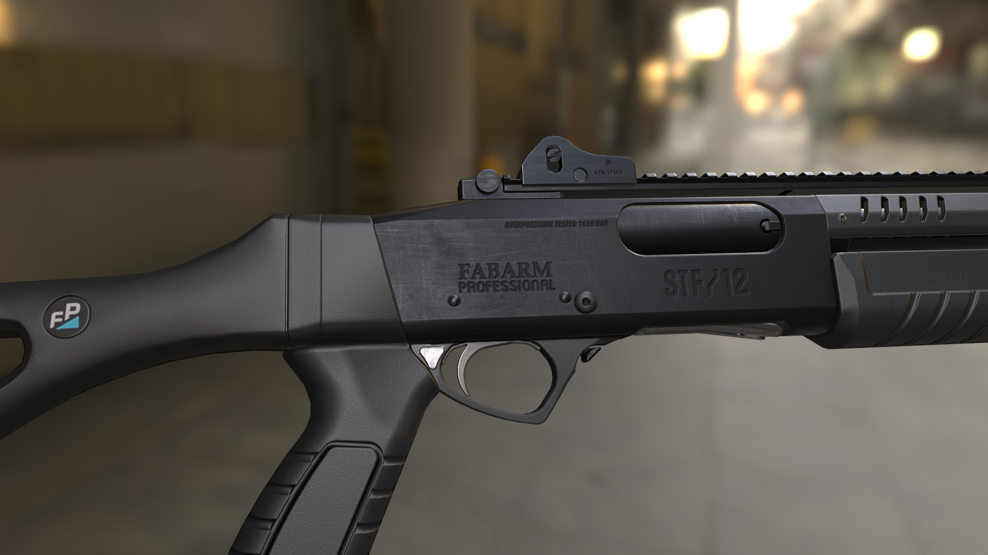 Fabarm STF12 short PBR Low-poly 3D model Low-poly 3D model_14