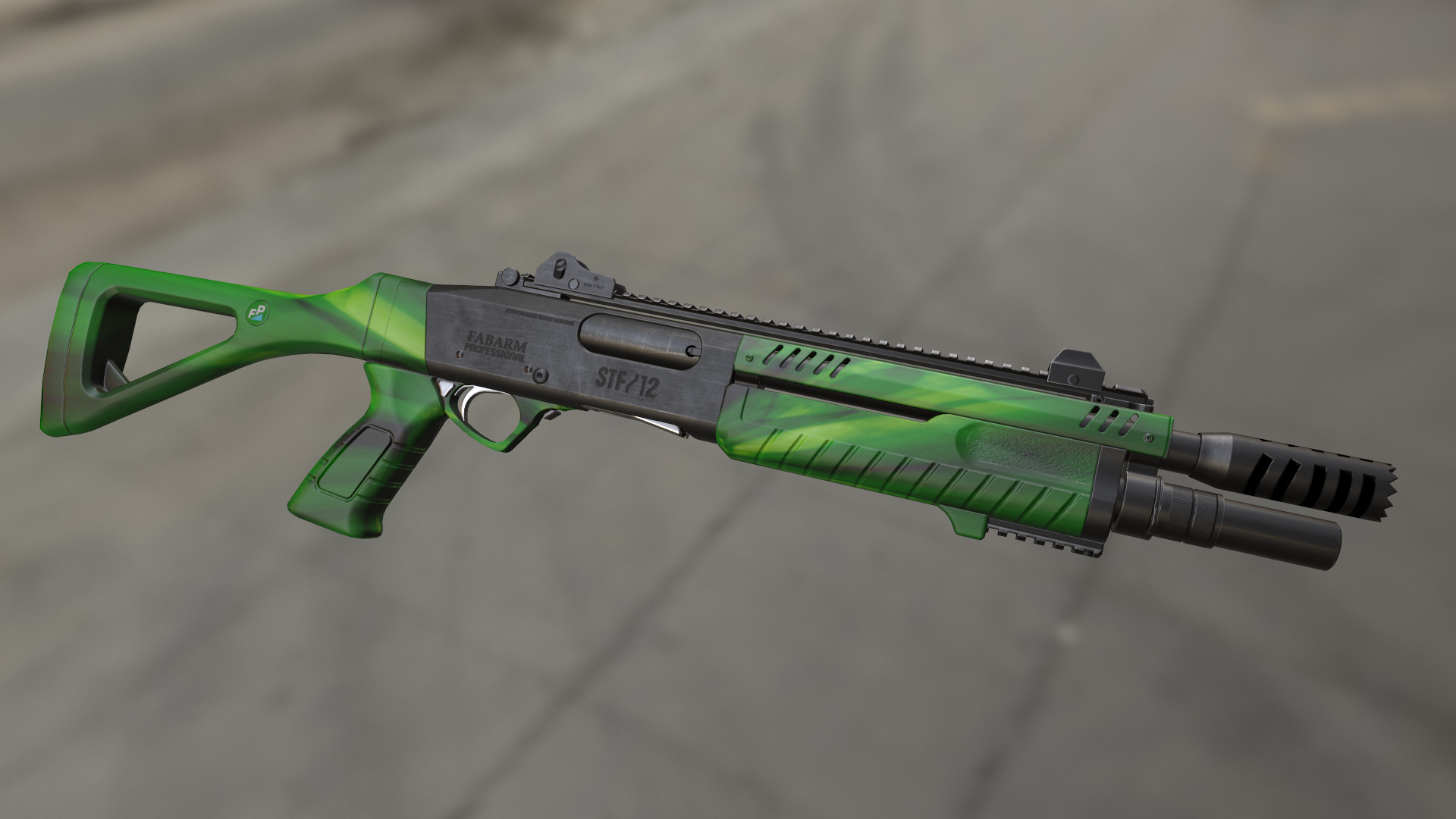 Fabarm STF12 short PBR Low-poly 3D model Low-poly 3D model_2